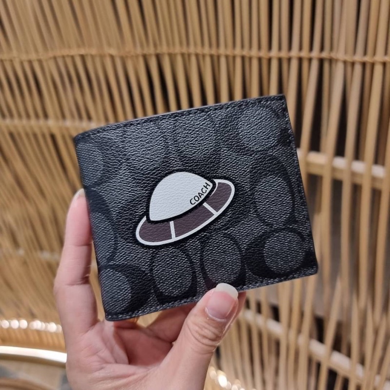 ส่งฟรี-coach-f29315-compact-id-wallet-in-signature-with-ufo