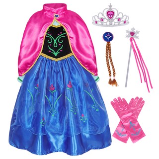 Princess Anna Dress Birthday Party Dress Cosplay Costume Christmas Party Costume