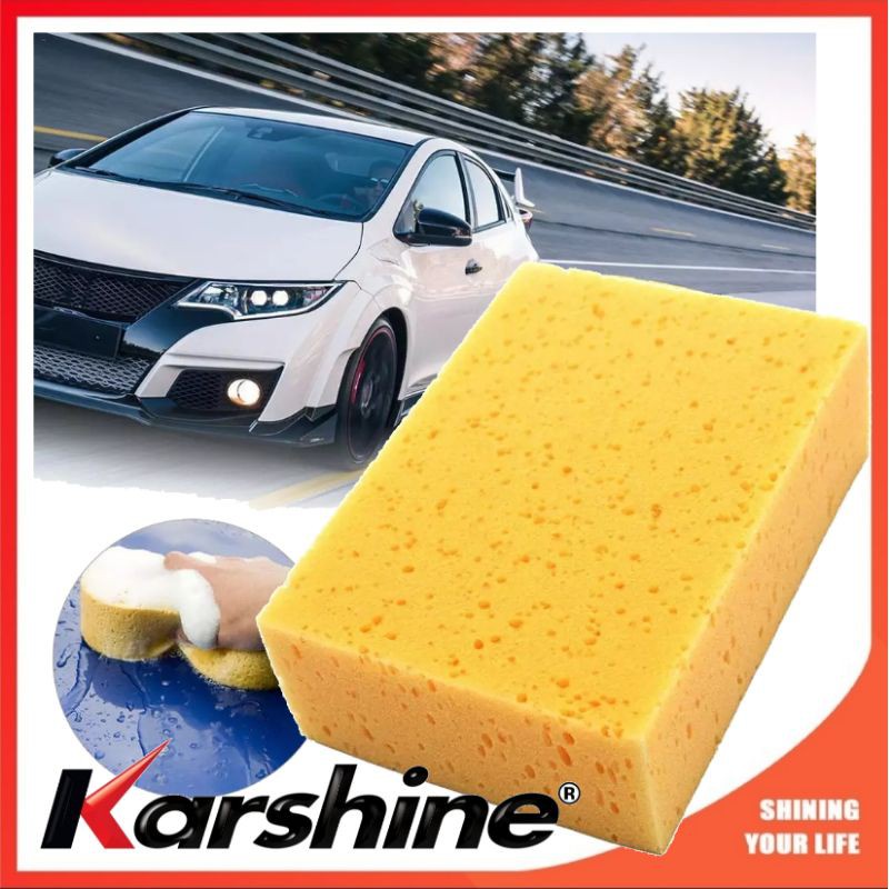 ฟองน้ำล้างรถ-เยลโล่-สปองก์-karshine-yellow-sponge-สำหรับล้างรถ-ฟองน้ำอเนกประสงค์