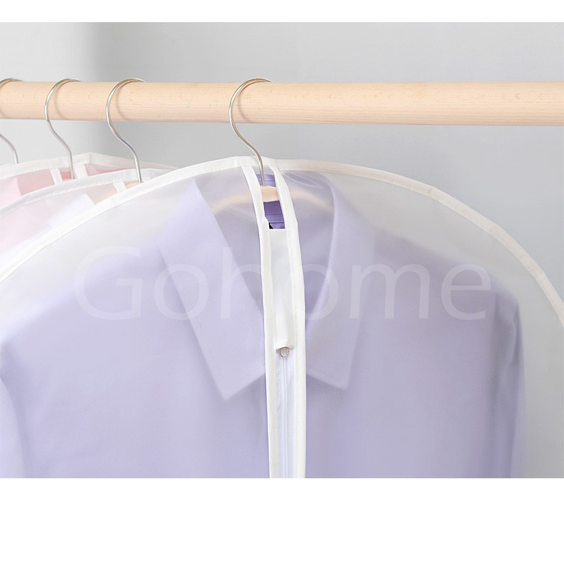 ภาพสินค้าถุงคลุมเสื้อผ้า ถุงใส่เสื้อผ้า ถุงใส่สูท กันฝุ่น แบบมีซิป สีขาวขุ่น จากร้าน gohome84 บน Shopee ภาพที่ 4