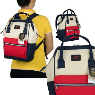 Romar Polo กระเป๋า กระเป๋าสะพายหลัง Backpack 14 นิ้ว รุ่น 69214 (Tricolur Red)
