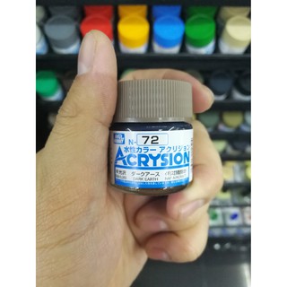 สีสูตรน้ำ Mr.Acrysion Color N72 DARK EARTH - Raf Aircraft (Semi Gloss) 10ml