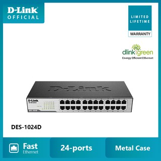 D-Link DES-1024D 24-port 10/100Mbps Unmanaged Switch (Metalic, Rackmountable)