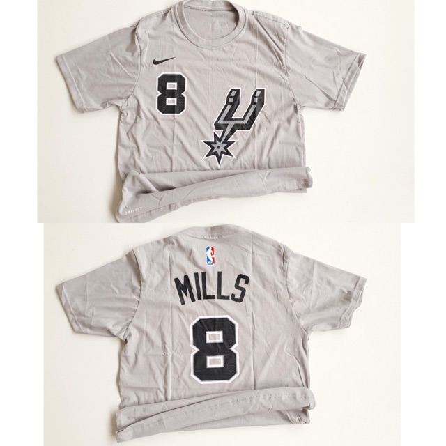 เสื้อยืดพิมพ์ลายแฟชั่นnike-เสื้อยืดบาสเก็ตบอล-nba-antonio-spurs-8-mills