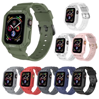 ภาพหน้าปกสินค้าเคส + สายนาฬิกาข้อมือ TPU สําหรับ iwatch Series 7 6 5 4 SE ที่เกี่ยวข้อง