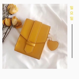 🌼พร้อมส่ง Yellow korean bag กระเป๋าสีเหลืองหนัง pu