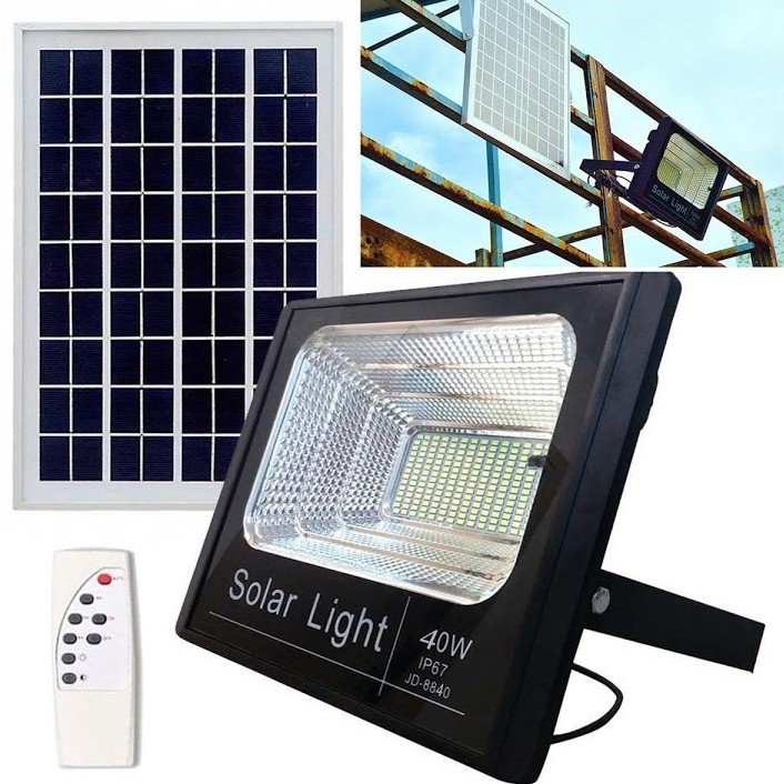 โคมไฟ-led-โคมไฟโซล่าเซลล์-40w-solar-light-โคมไฟสำเร็จรูปกันน้ำพร้อมแบตรี่และแผงโซล่าร์แยก-sportlight-solar-cell