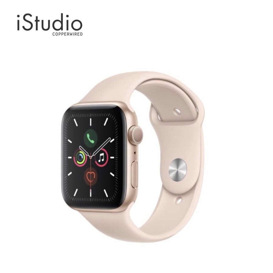 Apple Watch Series 5 Gold Aluminum Case with Pink Sand Sport Band iStudio by Copperwired. Shopee Thailand