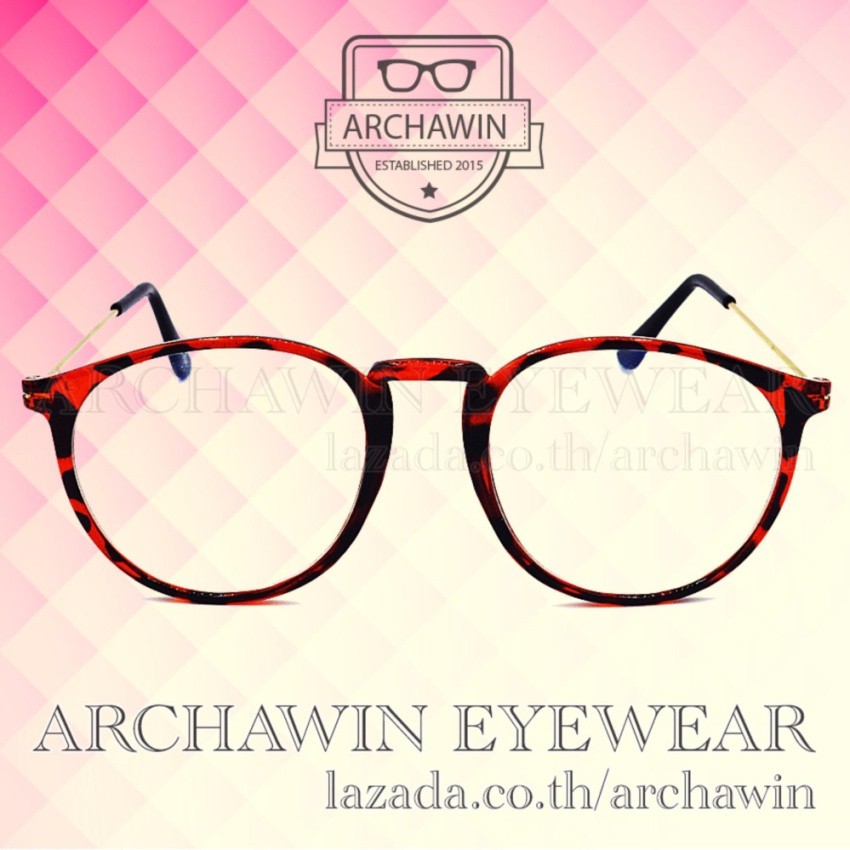 แว่นตากรองแสง-แว่นกรองแสง-archawin-กรอบแว่นตา-แฟชั่น-เกาหลี-ทรง-oval-รุ่น-5795-ลายกระ