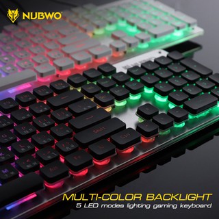 ภาพขนาดย่อของภาพหน้าปกสินค้าNubwo Gaming Keyboard Fortune NK-32 คีบอร์ดเกมมิ่ง ไฟรุ้ง7สี (คีบอร์ดภาษาไทย) ประกันศูนย์ 1 ปี จากร้าน huskshop บน Shopee ภาพที่ 4