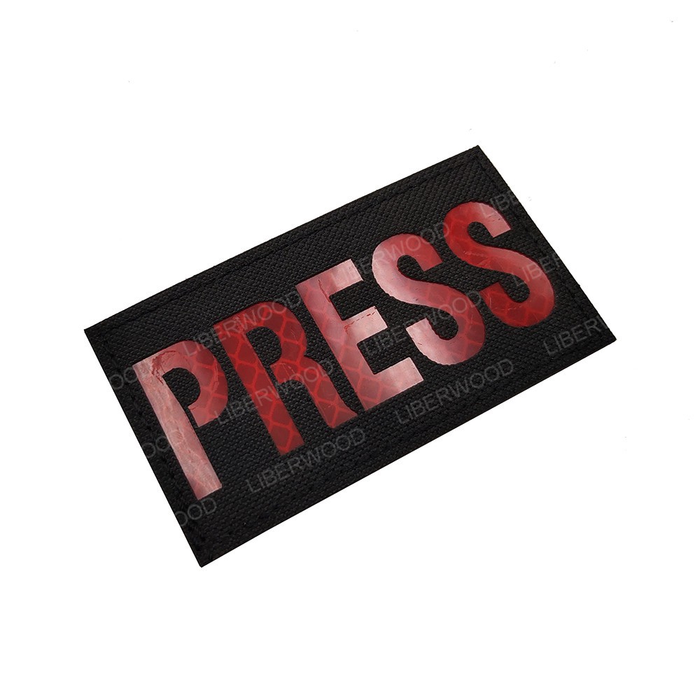 press-ir-patch-infrared-reflective-emblem-tactical-military-army-patch-media-journalist-correspondent-press-reporter-applique