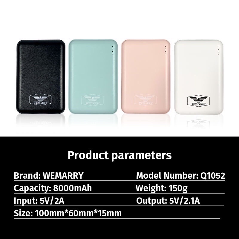 power-bank-แบตสำรอง-wemarry-8000mah-ชาร์จเร็ว-พกพาสะดวก