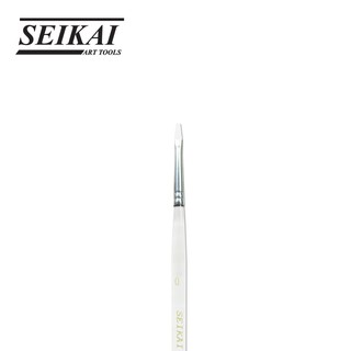 Seikai พู่กันสีน้ำแบน ขนขาว (WATER FLAT WHITE ACRYLIC BRUSH) 1 ด้าม