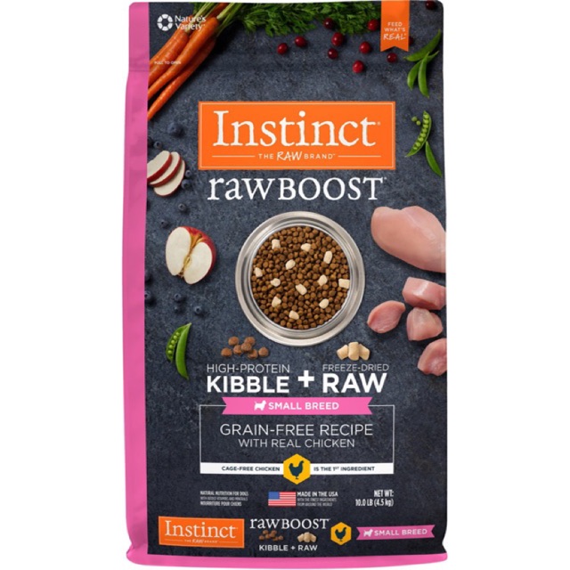 อาหารสุนัข-instinct-raw-boost-ขนาด-4-5-kg-สูตร-ไก่-สำหรับสุนัขพันธุ์เล็ก-best-by-06-jan-2024