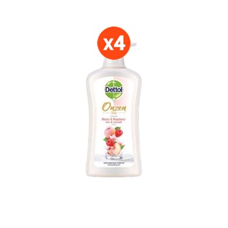 Dettol เดทตอล ออนเซ็น สบู่เหลวอาบน้ำ แอนตี้แบคทีเรีย สูตรอโรมาติก 450 มล. x 4