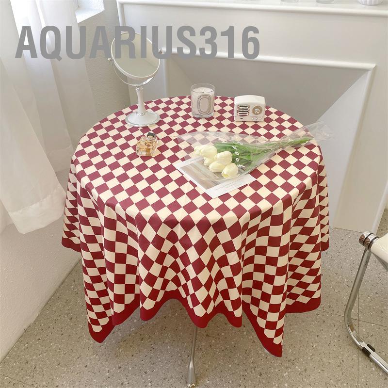 aquarius316-ผ้าปูโต๊ะ-ลายตารางหมากรุก-ทรงสี่เหลี่ยมผืนผ้า-เรียบง่าย-สไตล์วินเทจ-สําหรับกาแฟ