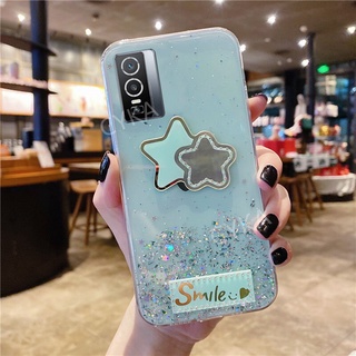 NEW เคสโทรศัพท์ VIVO Y76 5G Gradient Sequins Crystal Glitter Star เคส VIVO Y76 5G Shining Clear Transparent Soft TPU Back Cover VIVOY76