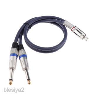 [BLESIYA2] Dual 1/4" 6.35mm Plug to Dual RCA Phono Audio Cable for Mic Mixer Amplifier