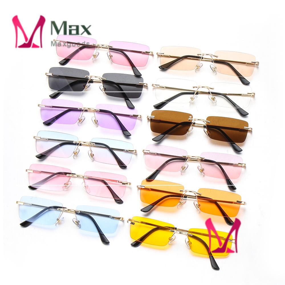 ภาพหน้าปกสินค้าMax แว่นตากันแดด UV400 ทรงสี่เหลี่ยมผืนผ้า ไล่โทนสี หรูหรา สไตล์วินเทจ เรโทร แฟชั่น สําหรับทุกเพศ