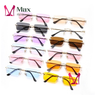 สินค้า Max แว่นตากันแดด UV400 ทรงสี่เหลี่ยมผืนผ้า ไล่โทนสี หรูหรา สไตล์วินเทจ เรโทร แฟชั่น สําหรับทุกเพศ