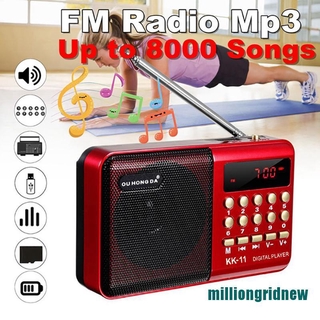 สินค้า Mlls เครื่องเล่น MP3 วิทยุ FM USB TF ดิจิทัล แบบพกพา ขนาดเล็ก ชาร์จได้