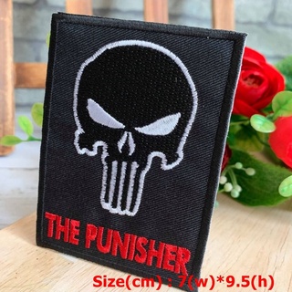 สินค้า กะโหลก Punisher ป้ายดำ ตัวรีดติดเสื้อ อาร์มรีด อาร์มปัก ตกแต่งเสื้อผ้า หมวก กระเป๋า แจ๊คเก็ตยีนส์ Dark Embroidered Ir...