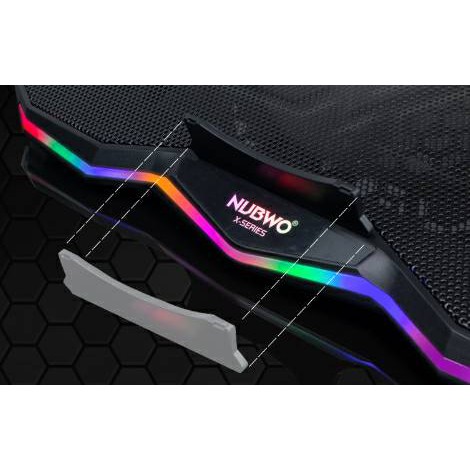 ภาพสินค้าพัดลมโน๊ตบุ๊ค NUBWO-X NX-F1/ NX-F2/NX-F3 พัดลม2ตัว SUBZERO RGB Gaming Cooling Padปรับความเร็วพัดลม ,ไฟ LED เปิด-ปิดได้ จากร้าน jakkraphatgadget บน Shopee ภาพที่ 5