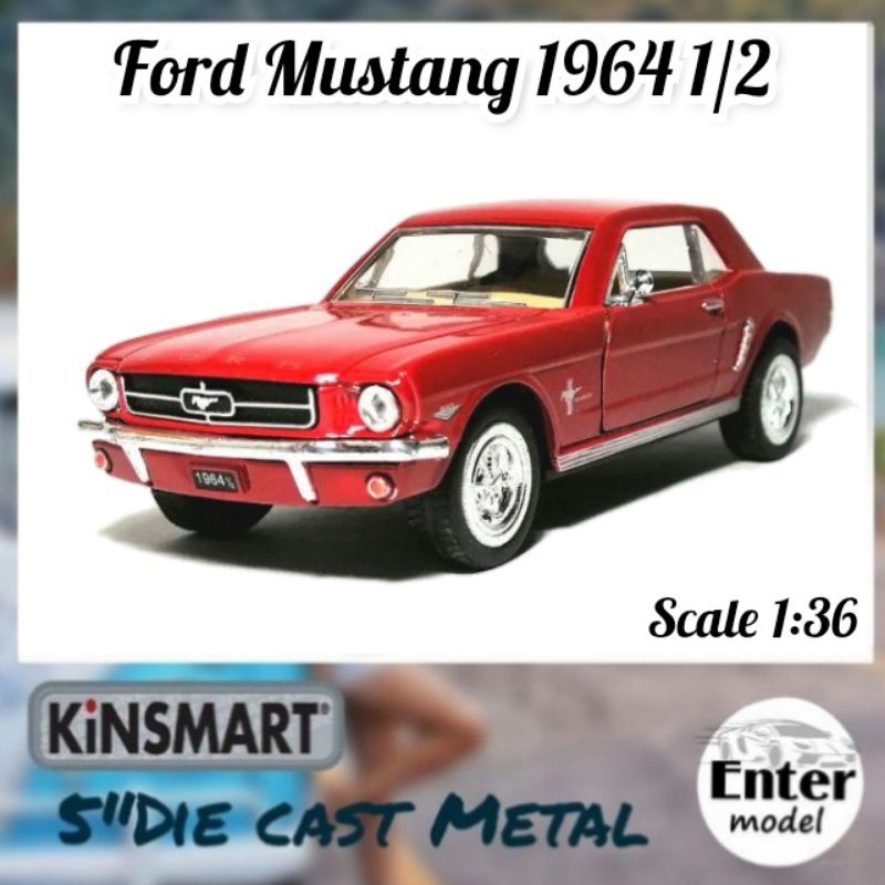 kinsmart-โมเดลรถเหล็ก-ลิขสิทธิ์-แท้-รถคลาสสิค-ฟอร์ด-มัสแตง-1964-1-2-ford-mustang-scale-1-36-ยาว-12-5cm