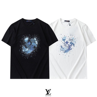 [S-5XL] เสื้อยืดแขนสั้นลําลอง ผ้าฝ้าย พิมพ์ลาย L Starry Sky Element พลัสไซซ์ สําหรับผู้ชาย และผู้หญิง