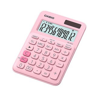 Casio Calculator เครื่องคิดเลข  คาสิโอ รุ่น  MS-20UC-PK แบบสีสัน ขนาดพอเหมาะ 12 หลัก สีชมพู