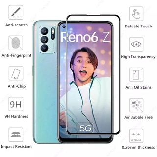 ฟิล์มOppo Reno 7 7Z 7Pro Reno6Z Reno 6Z Reno6 A16 A95 A94  A54 A74 ฟิล์มกระจกนิรภัย ฟิล์มกระจกเต็มจอขอบดำ ฟิล์มกันกระแทก