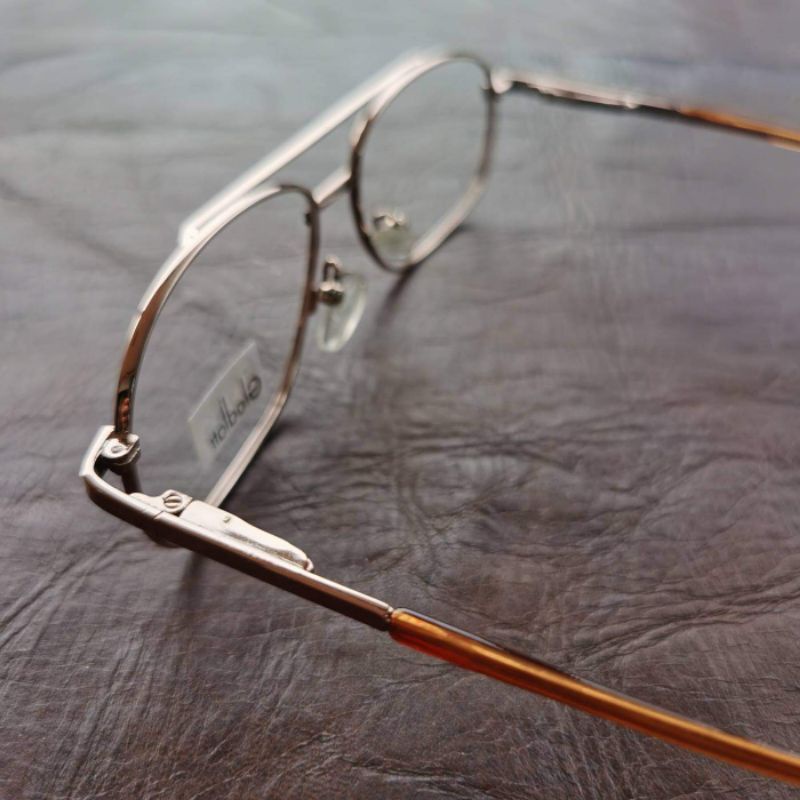 แว่นวินเทจ-กรอบแว่นสายตา-กรอบแว่นตา-ชินตา-รุ่น-mini-ฺbar-ทรงวินเทจเล็ก-มีบาร์-กรอบสีทอง-เลนส์ใส-รองรับการนำไปตัดเลนส์