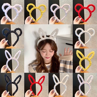 เวอร์ชั่นเกาหลี น่ารัก ตุ๊กตา หูกระต่าย ที่คาดผม ผู้หญิง สัตว์ ล้างหน้า ที่คาดผม เครื่องประดับผม