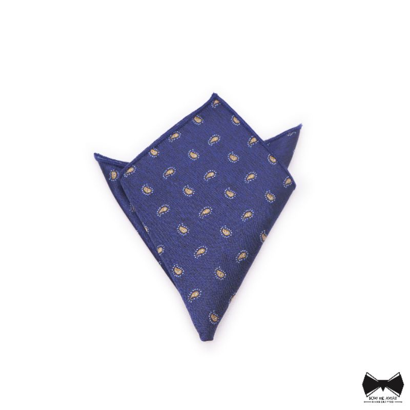 ผ้าเช็ดหน้าสูทกรมท่าลายเพสลี่ย์-navy-blue-paisley-pocket-square