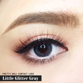 Little Glitter Gray (1) มินิ สีเทา ขอบฟุ้ง Prettydoll ค่าอมน้ำ38% Contact Lens Mini คอนแทคเลนส์ มินิ ค่าสายตา สายตาสั้น
