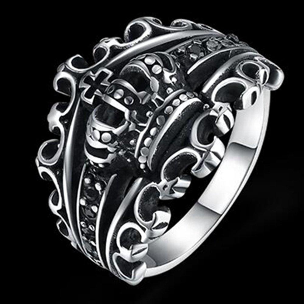 ภาพหน้าปกสินค้าแหวนมงกุฎ สไตล์พังก์ คลาสสิก โกธิค ครบรอบ เครื่องประดับ ของขวัญ สําหรับผู้ชาย ที่เกี่ยวข้อง