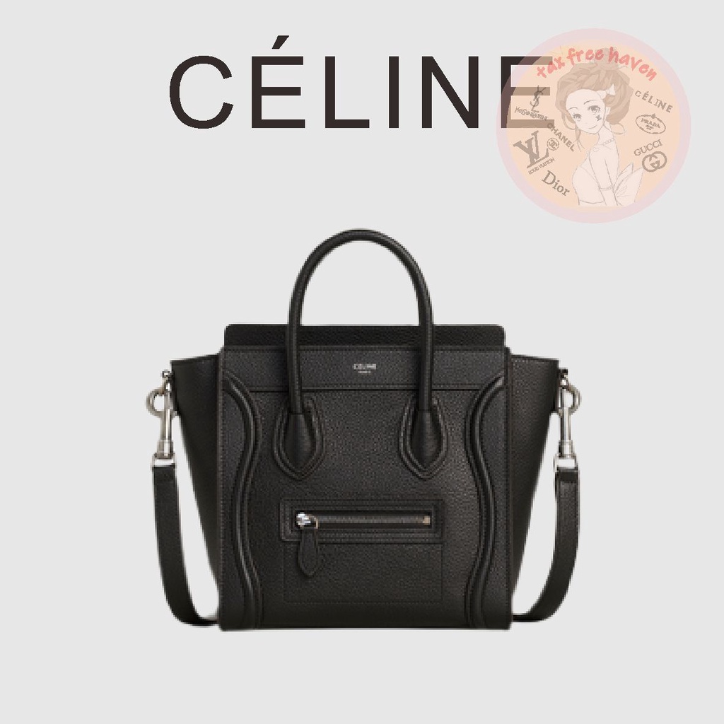 shopee-ถูกที่สุด-100-ของแท้-celine-brand-new-luggage-nano-cow-leather-handbag