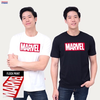 ภาพหน้าปกสินค้าMarvel Men Logo T-Shirt Flock Print - เสื้อมาร์เวลผู้ชายพิมพ์กำมะหยี่ สินค้าลิขสิทธ์แท้100% characters studio ที่เกี่ยวข้อง