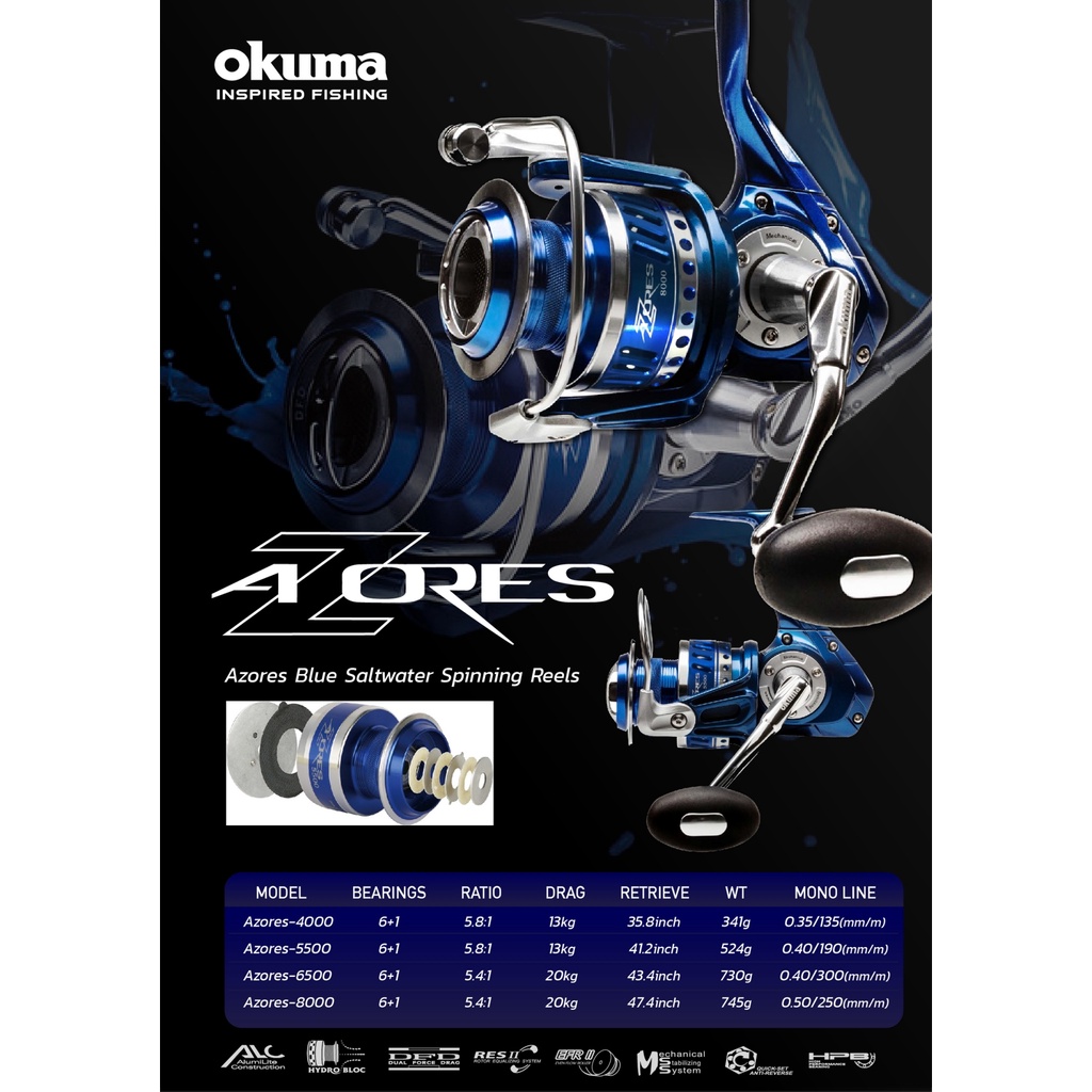 รอกสปินนิ่ง-okuma-azores-spinning-reel