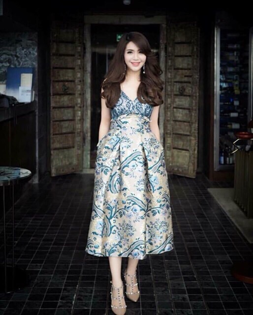 x772-pu-c9-เดรสยาว-ของใหม่-size-m-ป้าย-one-amp-one-อก-33-34-เอว-26-27-สะโพก43-44-ยาว-48