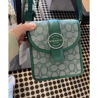 พร้อมส่ง กระเป๋า OUTLET COACH NORTH/SOUTH LONNIE CROSSBODY IN SIGNATURE JACQUARD C8321 กระเป๋าสะพาย