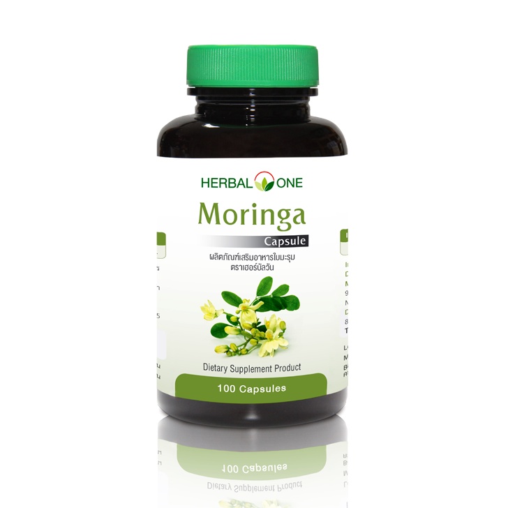 มีสินค้าพร้อมส่ง-อ้วยอันโอสถ-herbal-one-moringa-มะรุมแคปซูล-100-แคปซูล