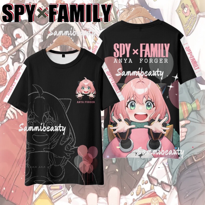 เสื้อยืดแขนสั้นลําลอง-พิมพ์ลายอนิเมะ-spy-x-family-anya-loid-yor-forger-ทรงหลวม-สําหรับผู้ใหญ่