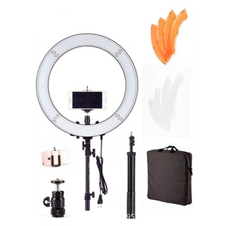 Ring Light LED 18 นิ้ว ปรับสีส้ม-ขาว และความแรงแสงได้ตามต้องการ 3200K-5600K