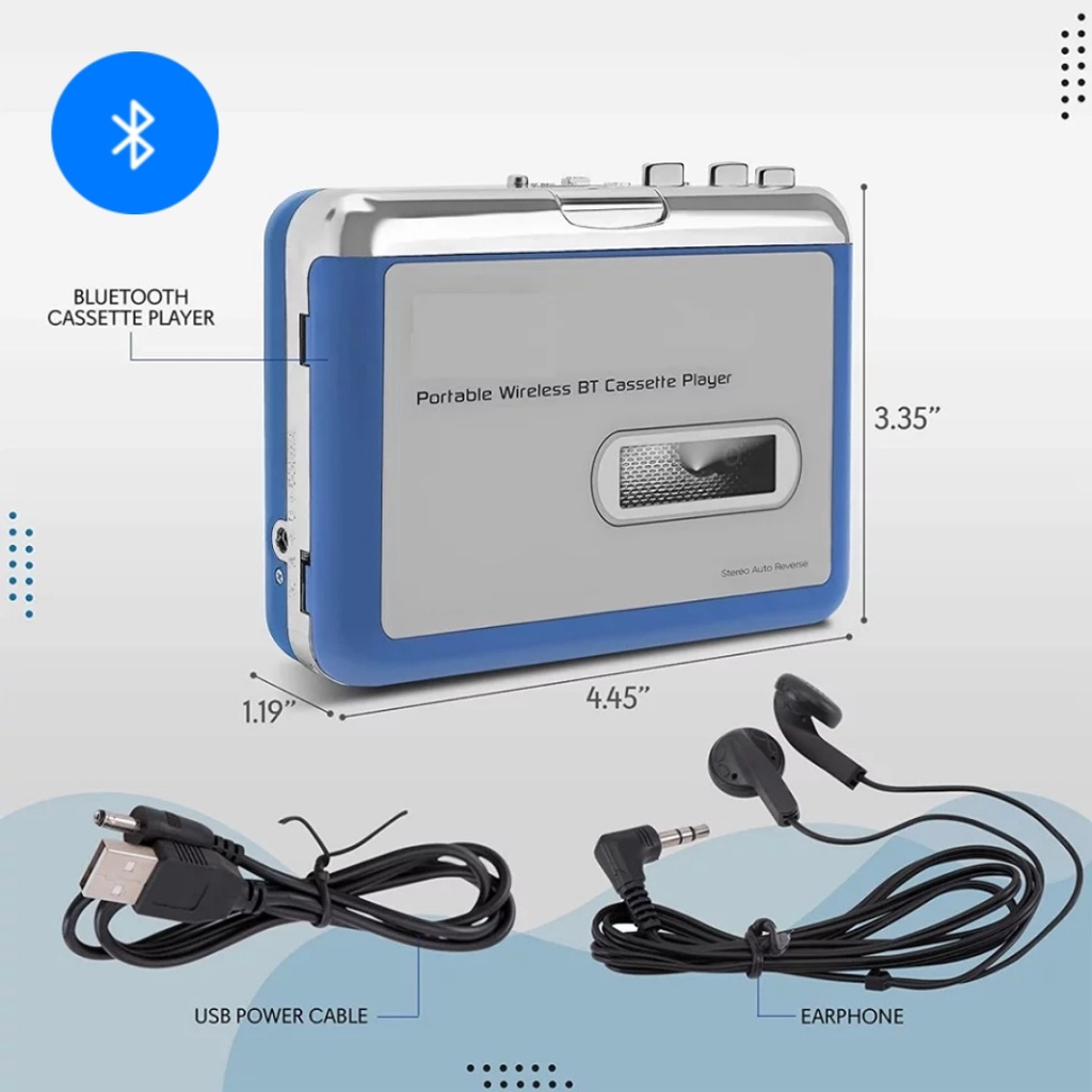 ภาพหน้าปกสินค้าเทปคาสเซ็ตแบบพกพาเครื่องเล่น MP3 แปลงเสียง มีBluetooth Ezcap 215 CASSETTE Player MP3 Audio Converter