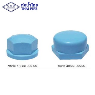 ฝาครอบเกลียว พีวีซี (Internal Thread Cap) ท่อน้ำไทย 1/2", 3/4", 1", 1-1/2" สีฟ้า