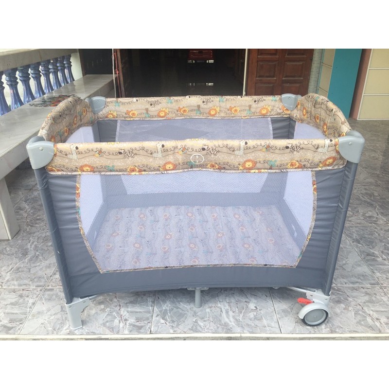 เตียงเปลเด็กเคลื่อนย้ายง่าย Happy Baby Sleeping PLAYPEN Shopee Thailand