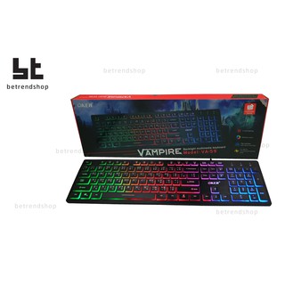 คีย์บอร์ด keyboard OKER รุ่น VA-59 backlight   multimedia ไฟ3ระดับ rainbow colors