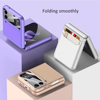 เคสหนัง กันกระแทก พร้อมช่องใส่บัตร สไตล์วินเทจ สําหรับ Samsung Z Flip4 Flip3 Galaxy Z Flip 4 Z Flip 3