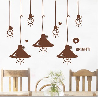 Transparent wall sticker สติ๊กเกอร์ติดผนัง โคมไฟ "Bright Lamp" (กว้าง100cm.xสูง70cm.